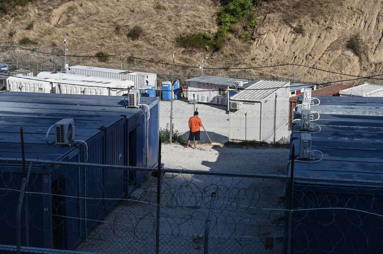 Campamento de refugiados en Grecia.