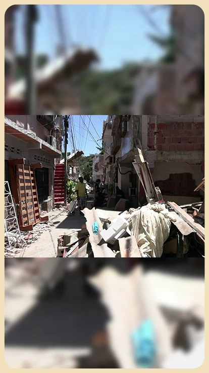 Casas destruidas por sismo en Venezuela.