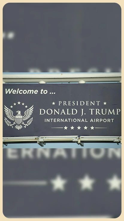 Valla de aeropuerto Donald Trump.