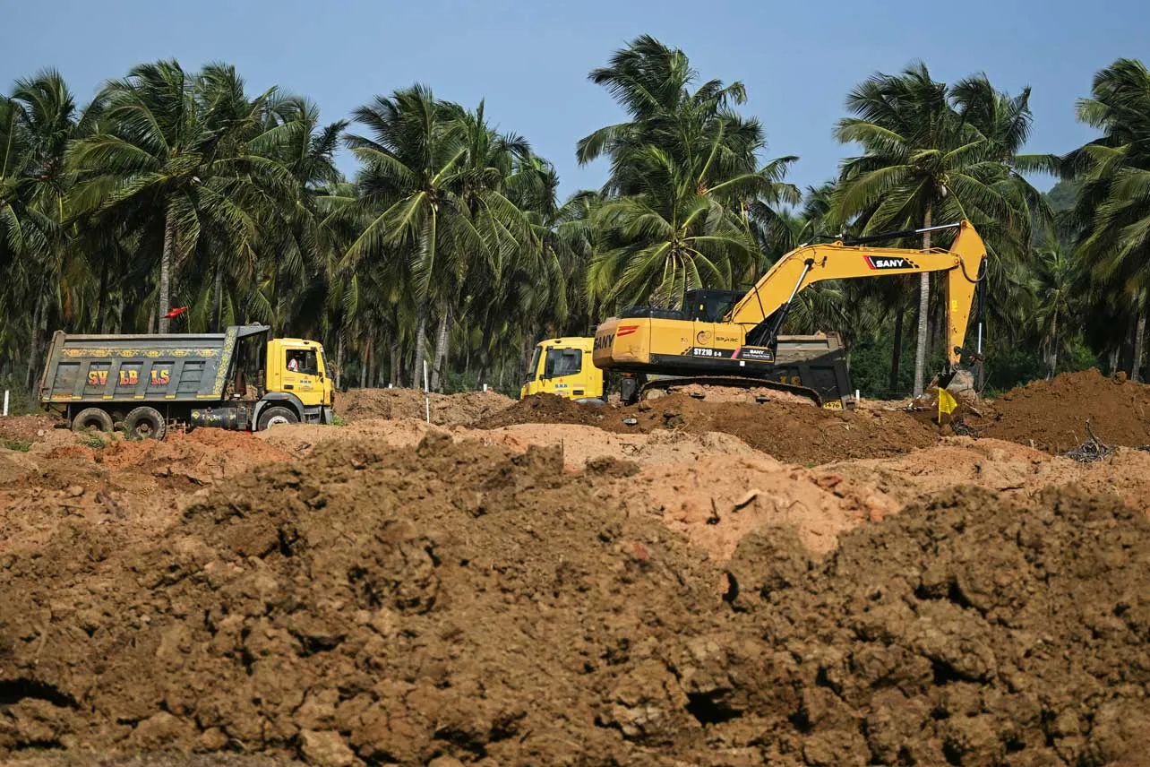 Terreno donde se está construyendo un megacentro de datos de Google en India.