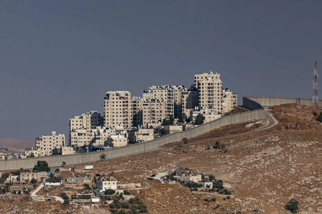 Colonia israelí en el borde con Cisjordania.