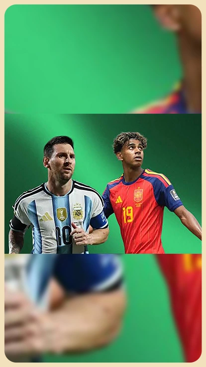 Lionel Messi y Lamine Yamal.