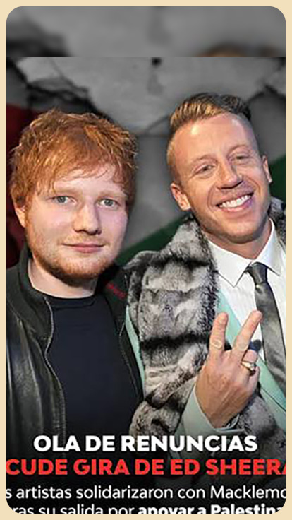 Ed Sheeran y Macklemore.