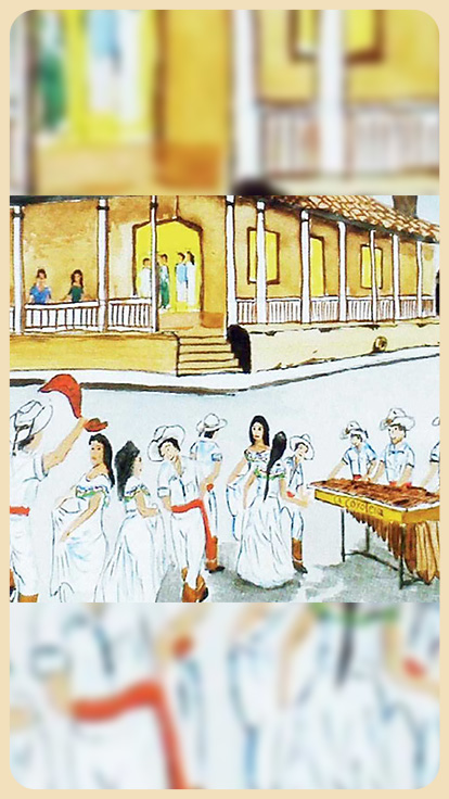 Pintura de baile Guanacasteco.