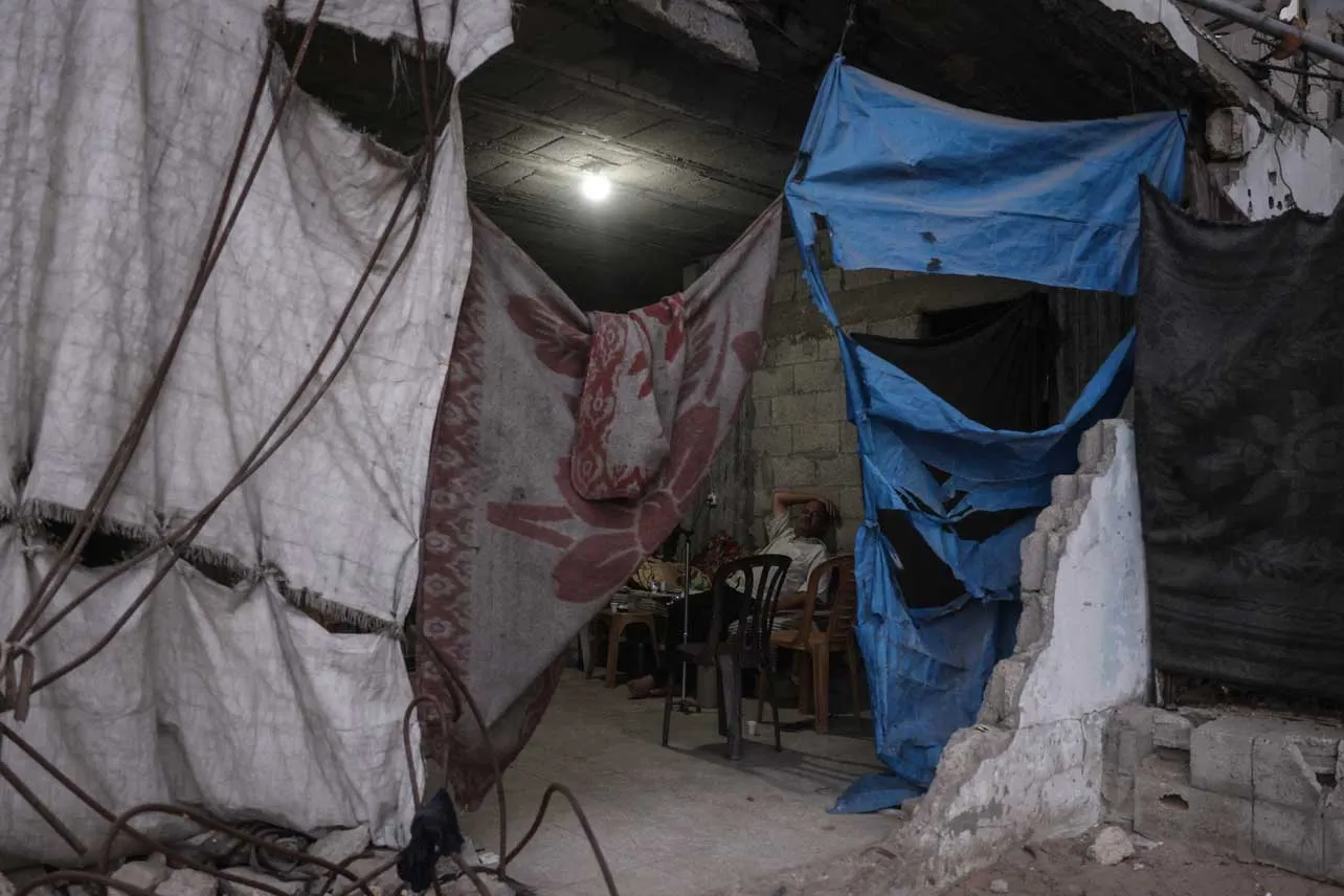 Edificio en ruinas en Gaza.