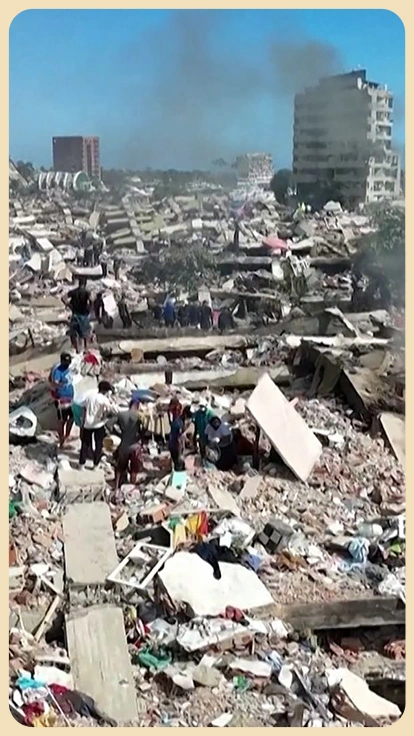 Edificios destruidos en Venezuela tras terremoto.