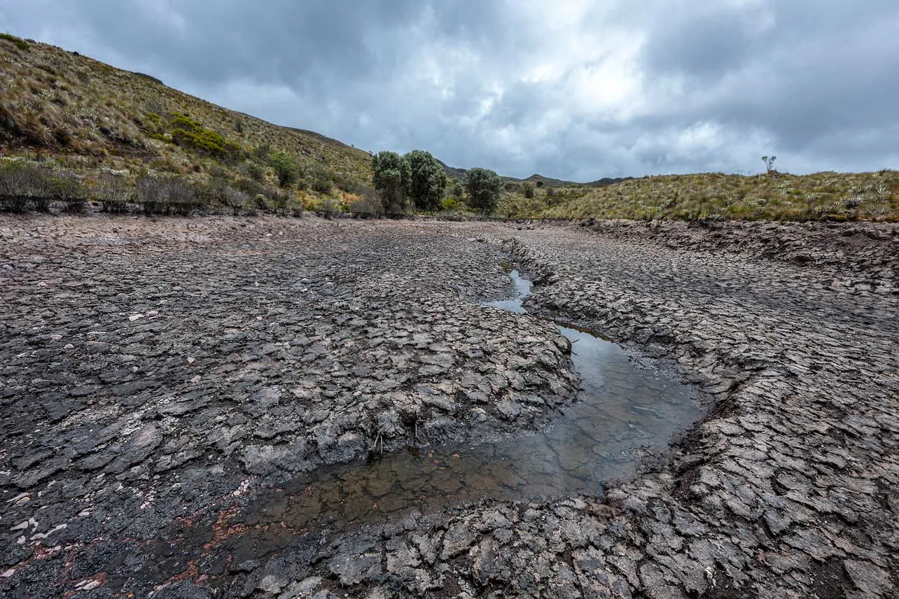 Río seco en Colombia.