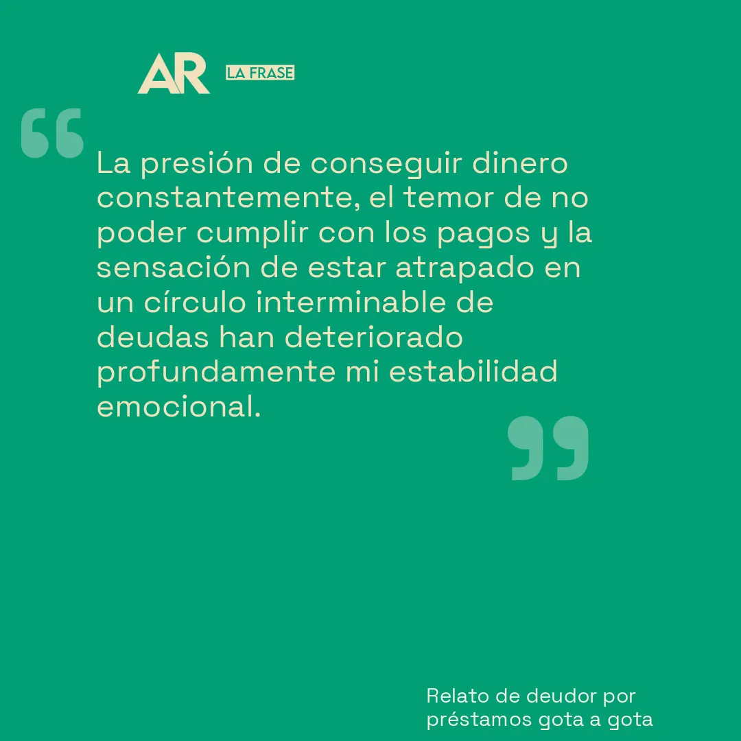 Frase de deudor de préstamos gota a gota