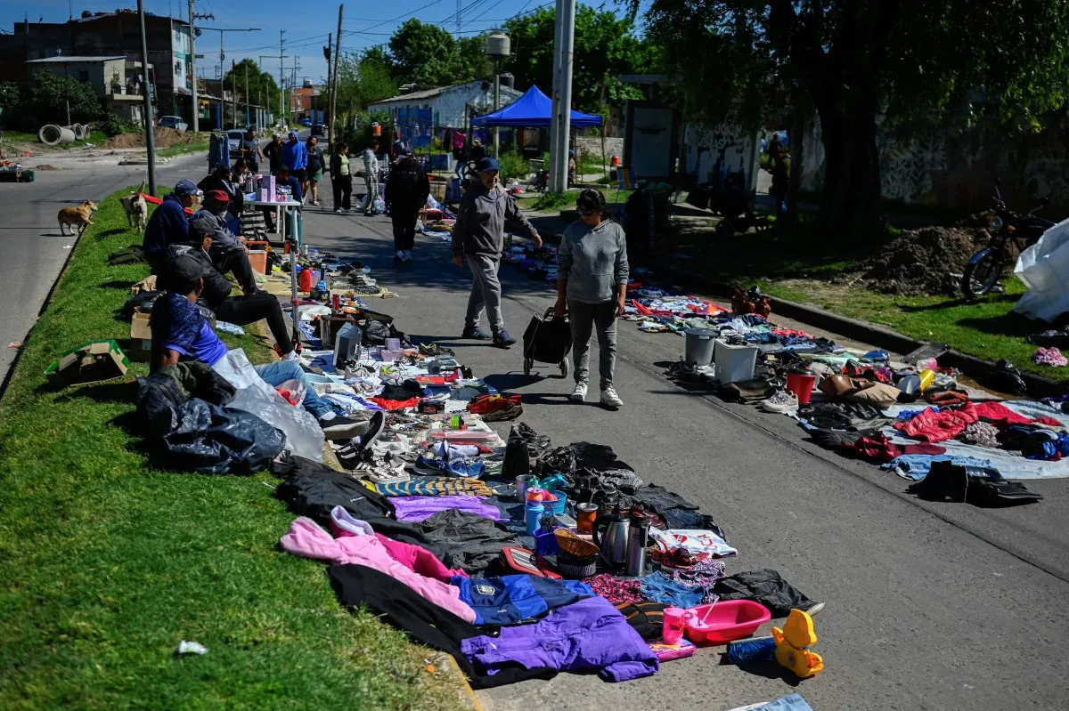 Mercado callejero en Argentina