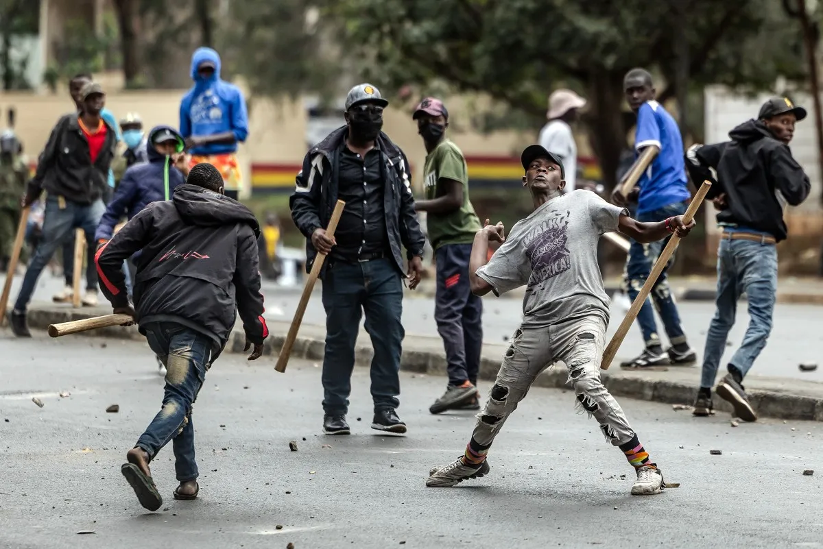 Jóvenes en protestas en Kenia