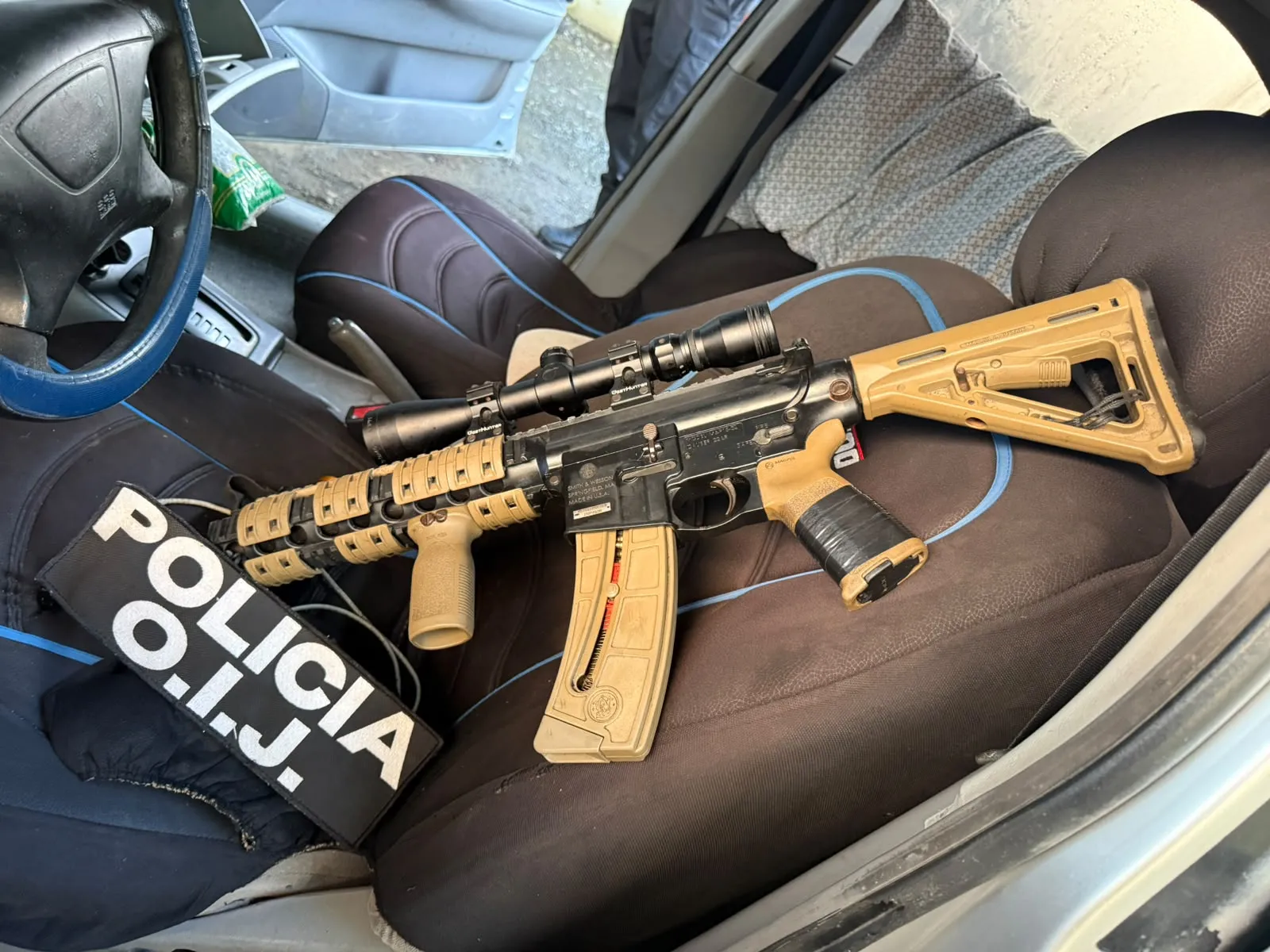 Fusil decomisado en operativo del OIJ en Limón