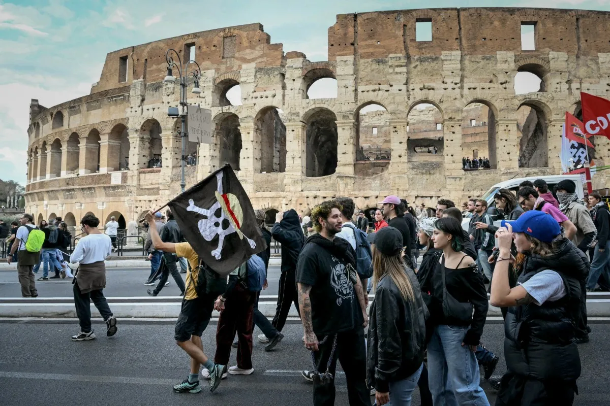 Protestas, estudiantes, Italia